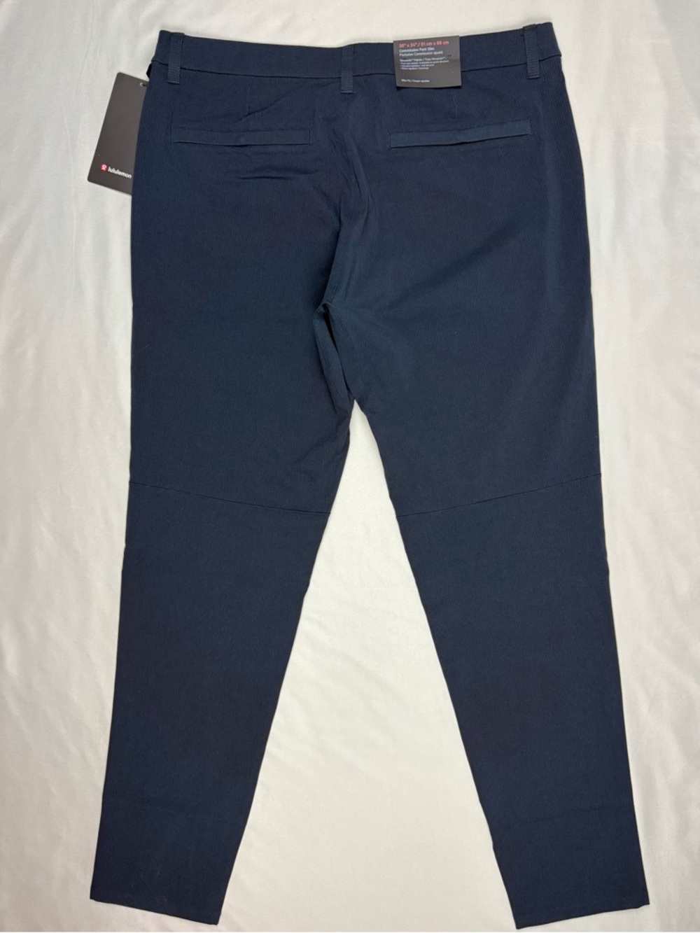 Lululemon Mens ABC Woven Air Commission Pants 36 x 32 Slim Fit Navy Blue B8 - Picture 2 of 13